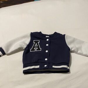 SHEIN Navy and White Kids Varsity Jacket